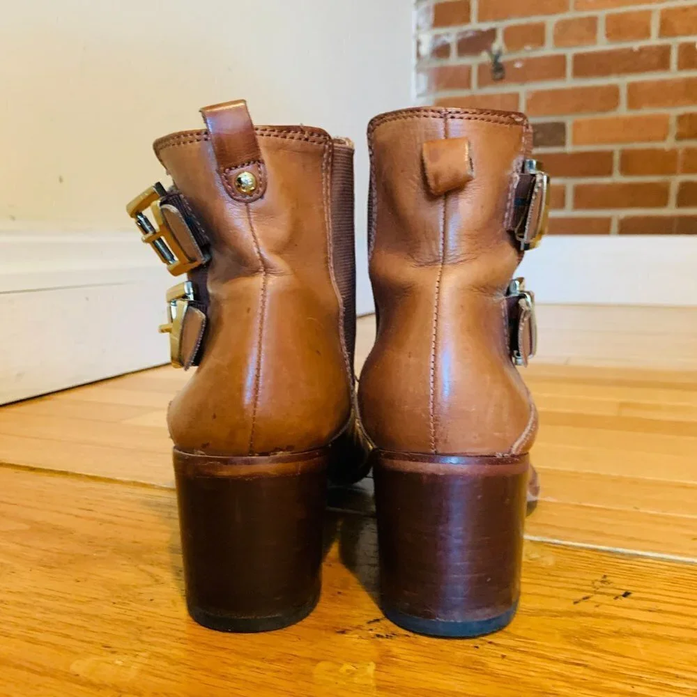 Sam Edelman Women's Ankle Boots Size 6.5 Leather Tan/Brown